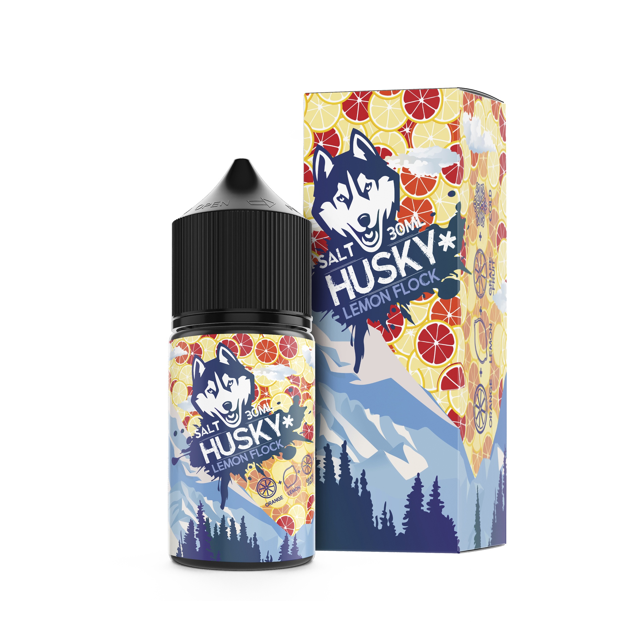 Жидкость ЧЗ HUSKY SALT Lemon Flock. фото 1