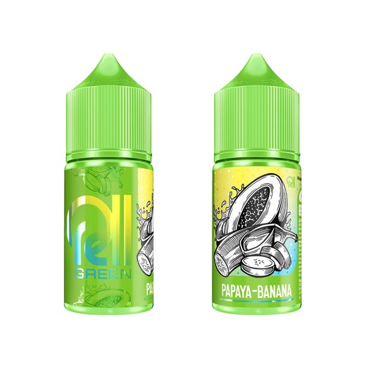 Жидкость ЧЗ RELL Green SALT Papaya Banana. фото 1
