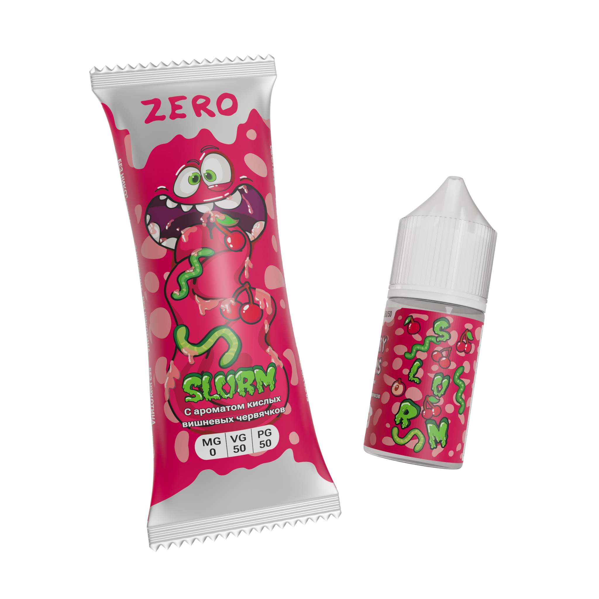 Жидкость ЧЗ Slurm SALT Cherry Worms. фото 1