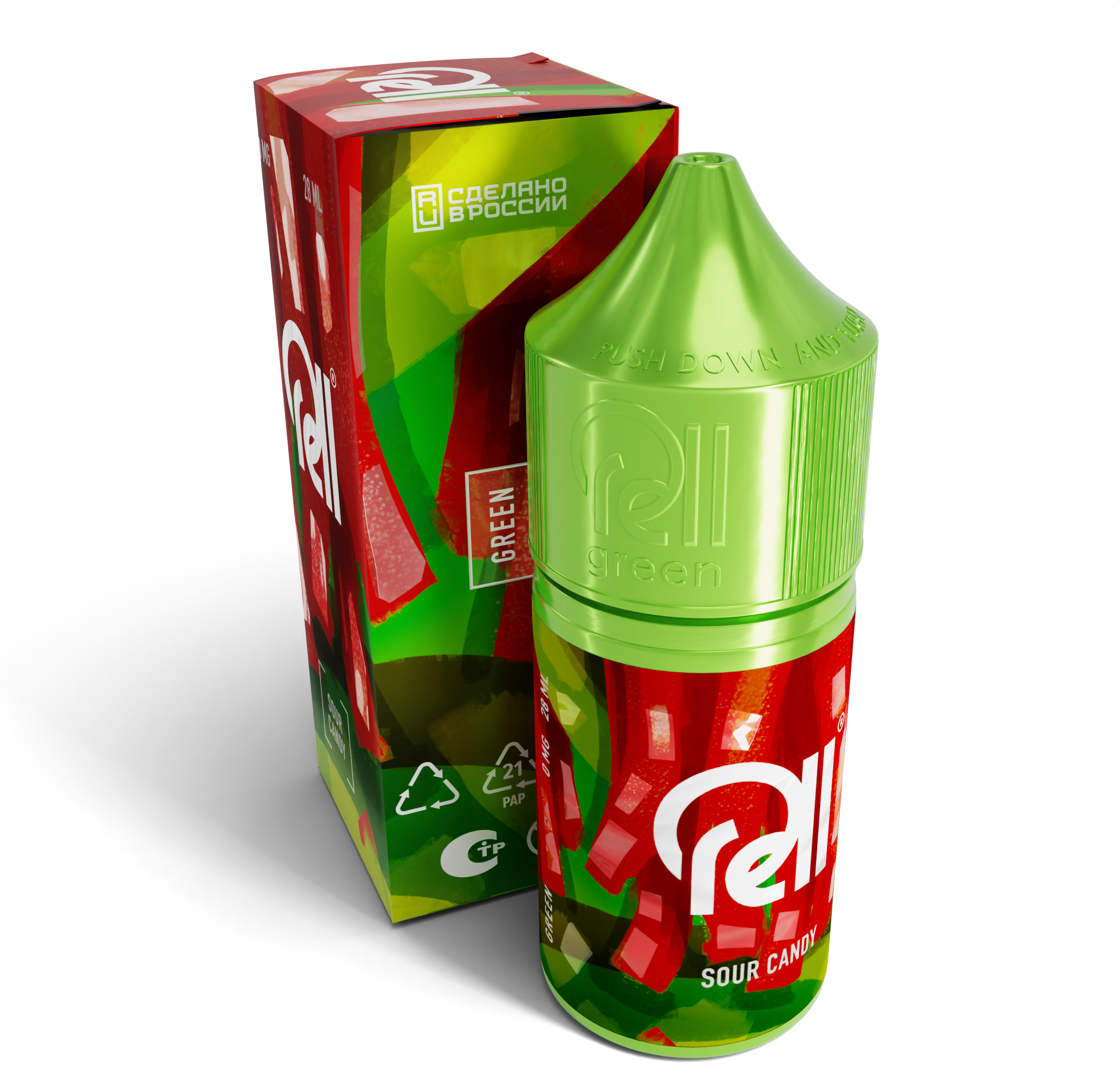Жидкость ЧЗ RELL Green SALT Sour Candy. фото 1