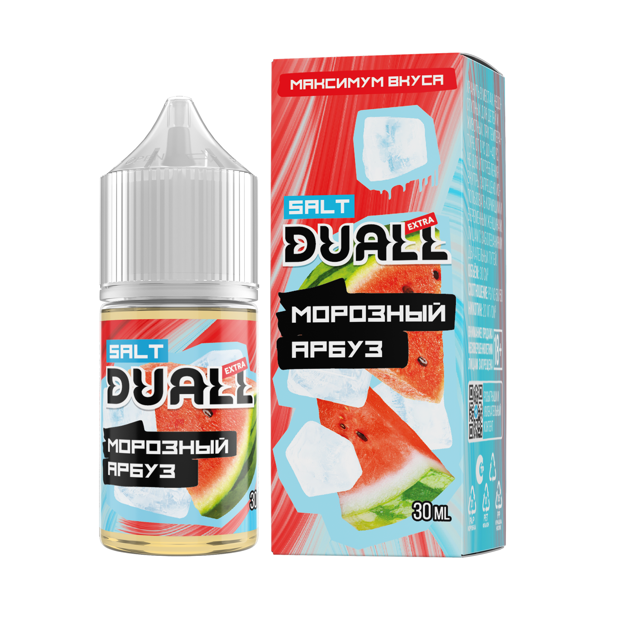 Жидкость ЧЗ DUALL EXTRA SALT Морозный арбуз. фото 1