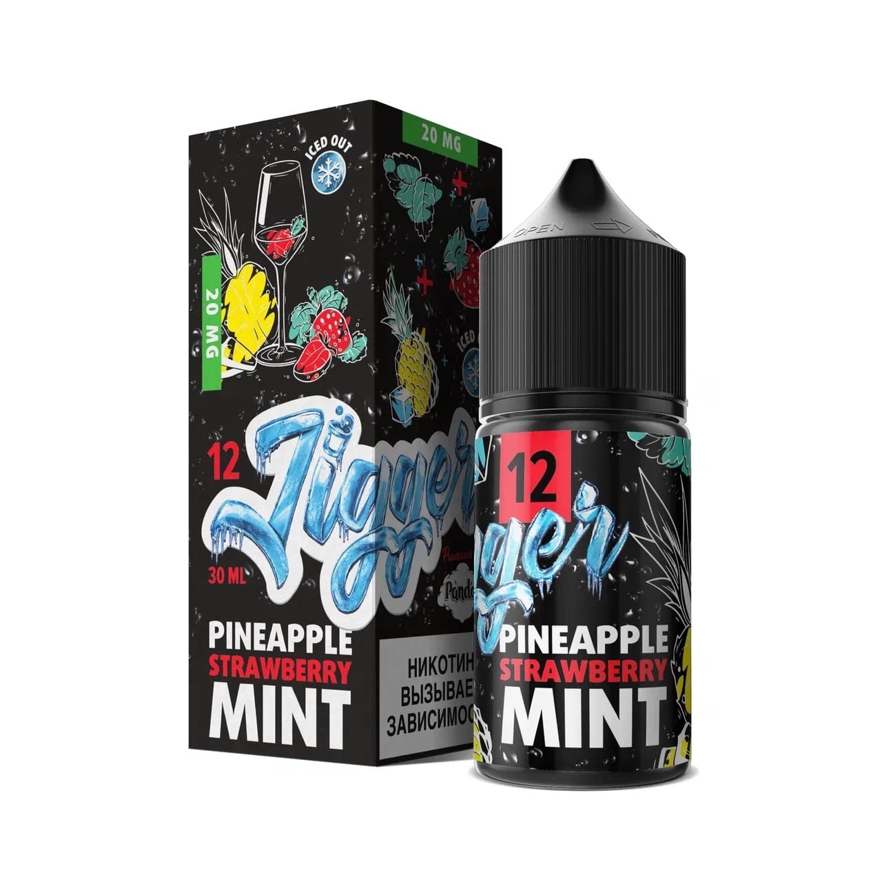 Жидкость Jigger SALT Pineapple Strawberry with Mint. фото 1