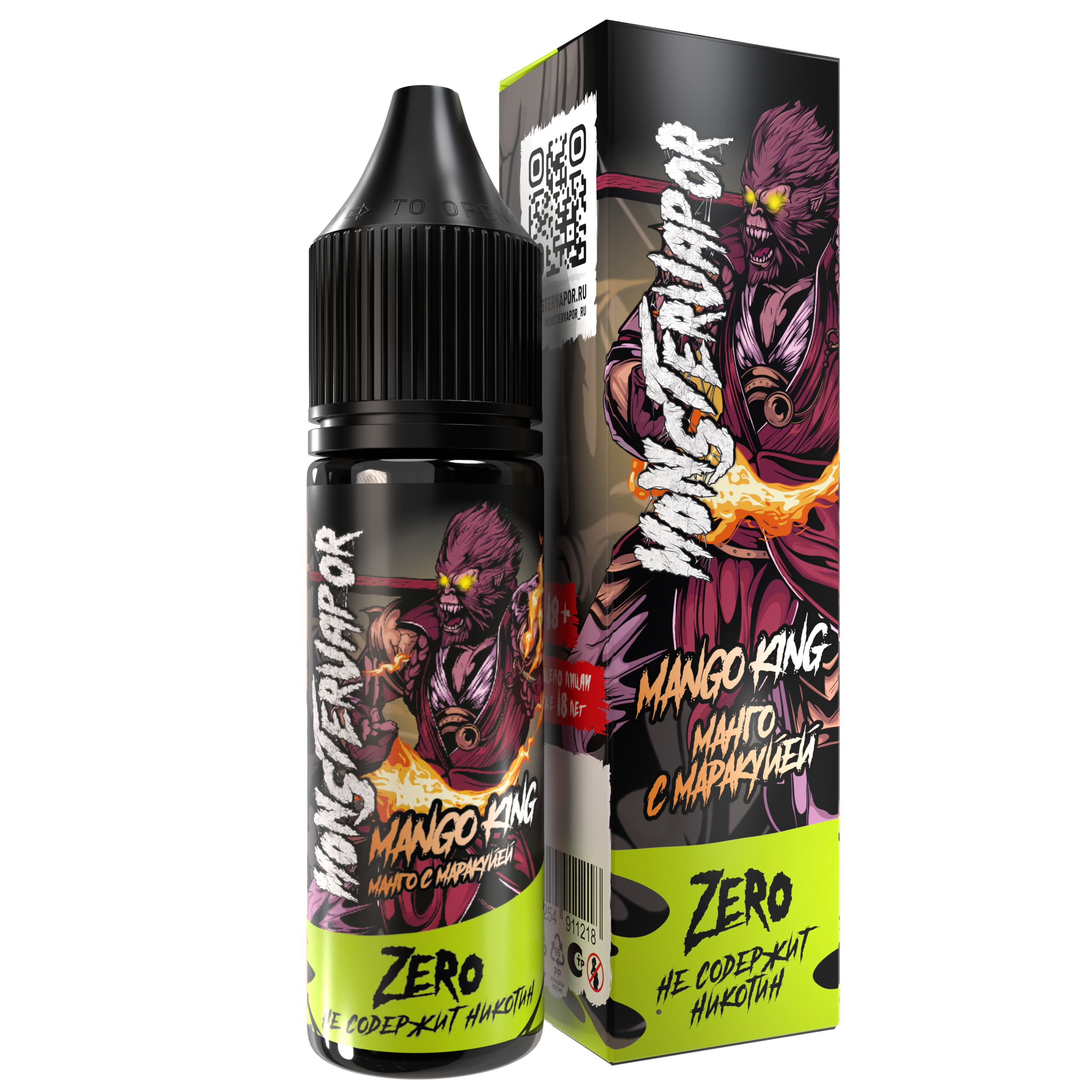 Жидкость ЧЗ MonsterVapor Zero SALT Manga King. фото 1