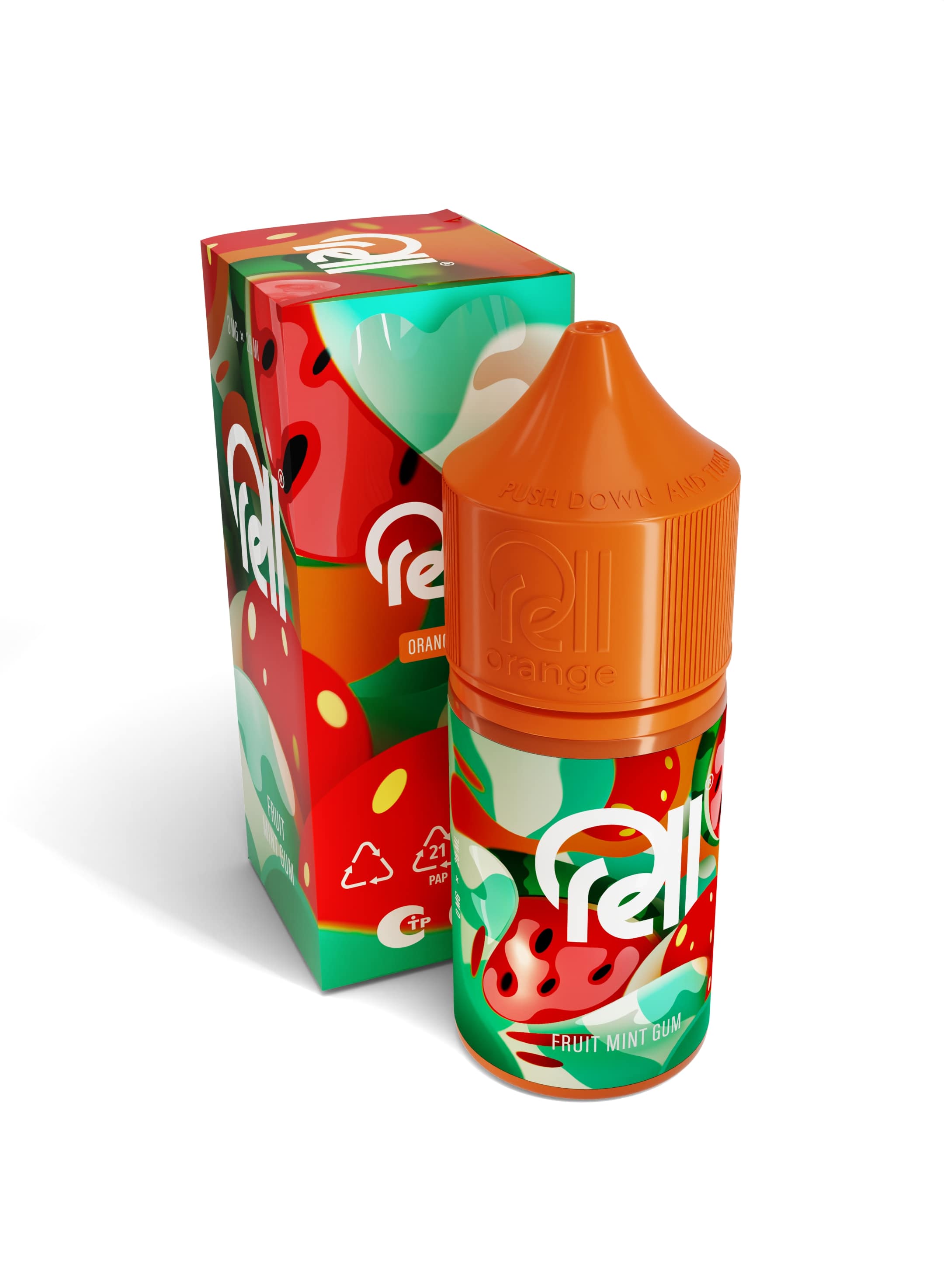 Жидкость RELL Orange SALT Fruit Mint Gum*. фото 1