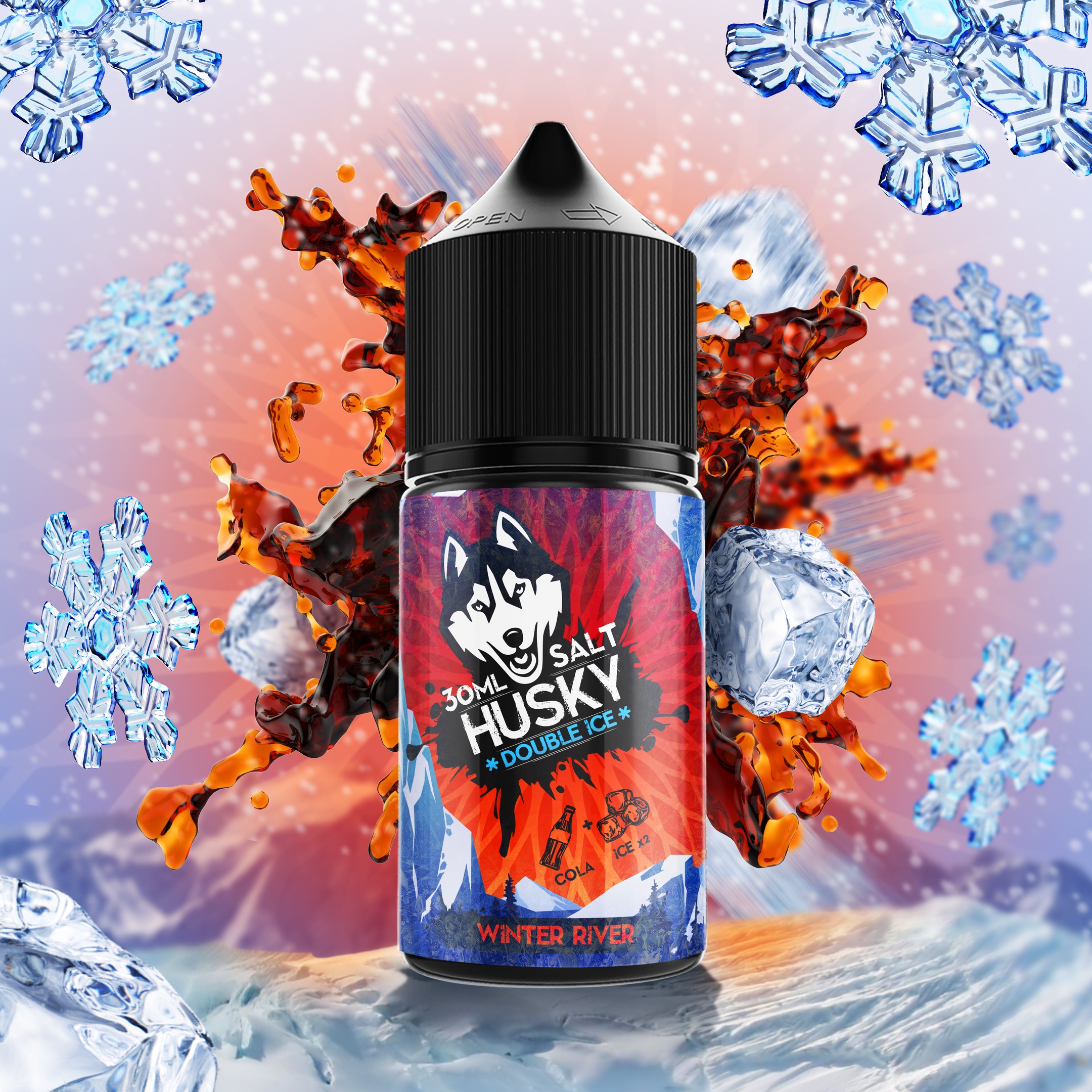 Жидкость ЧЗ HUSKY Double Ice SALT Winter River. фото 2