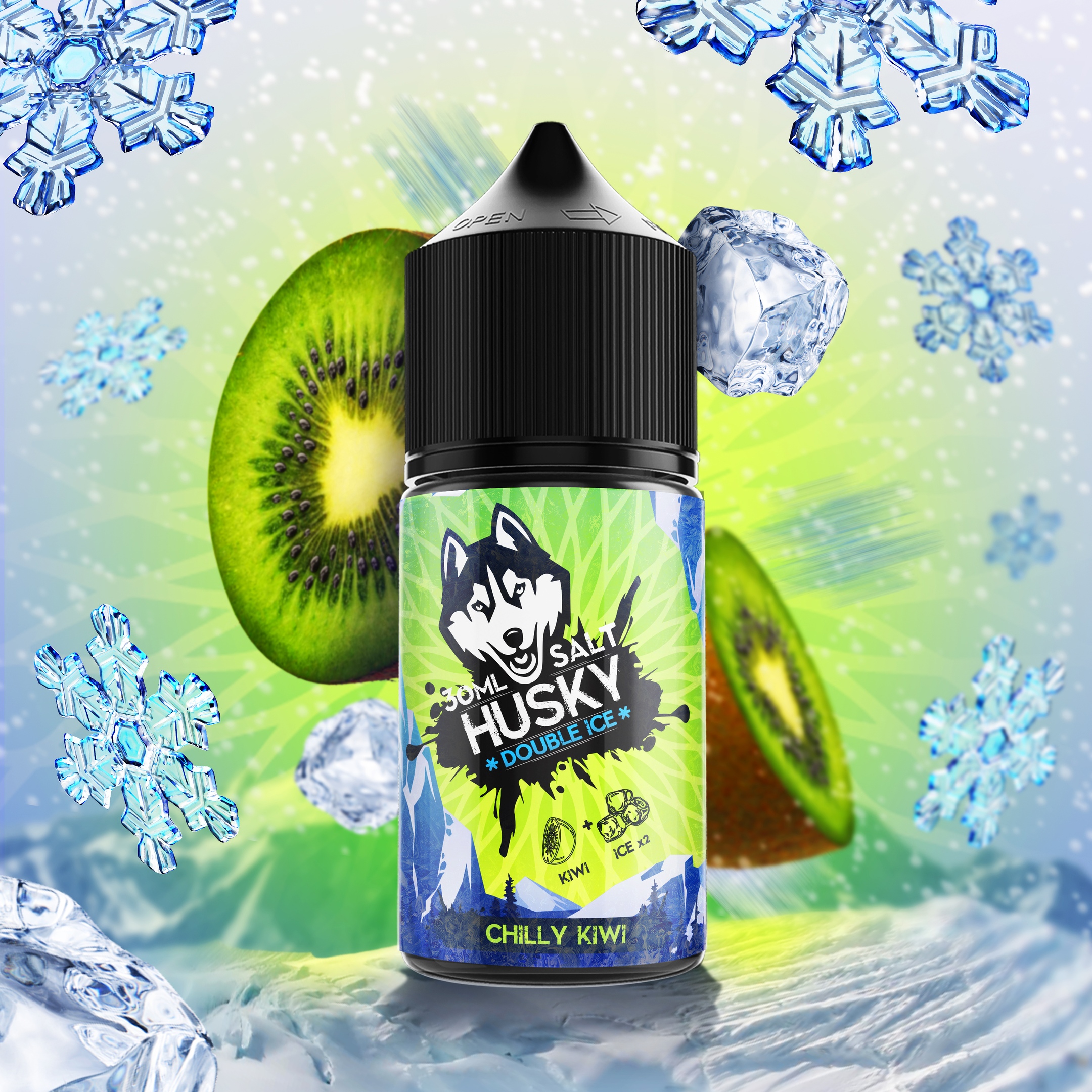 Жидкость ЧЗ HUSKY Double Ice SALT Chilly Kiwi. фото 2