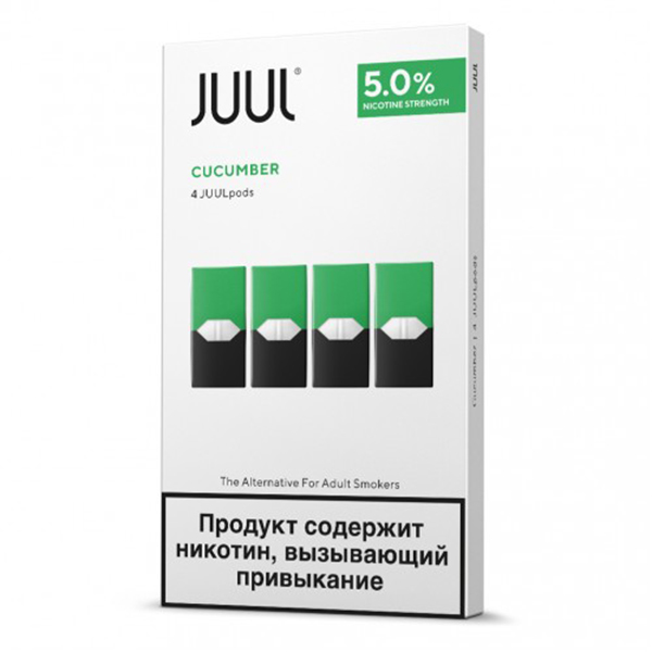 Картридж JUUL, cucumber, 0.7 мл, 4 шт. фото 1