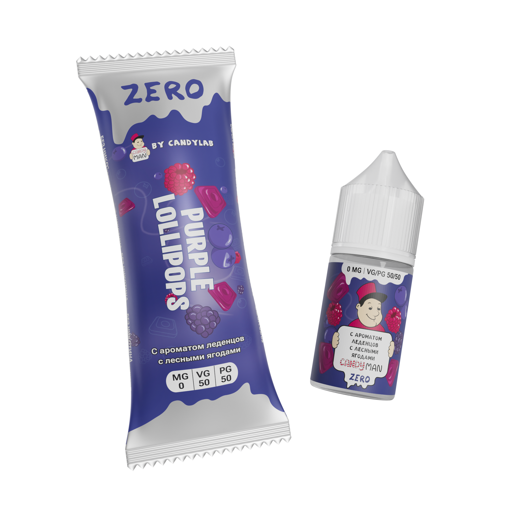 Жидкость ЧЗ Candyman SALT Purple Lollipops. фото 1