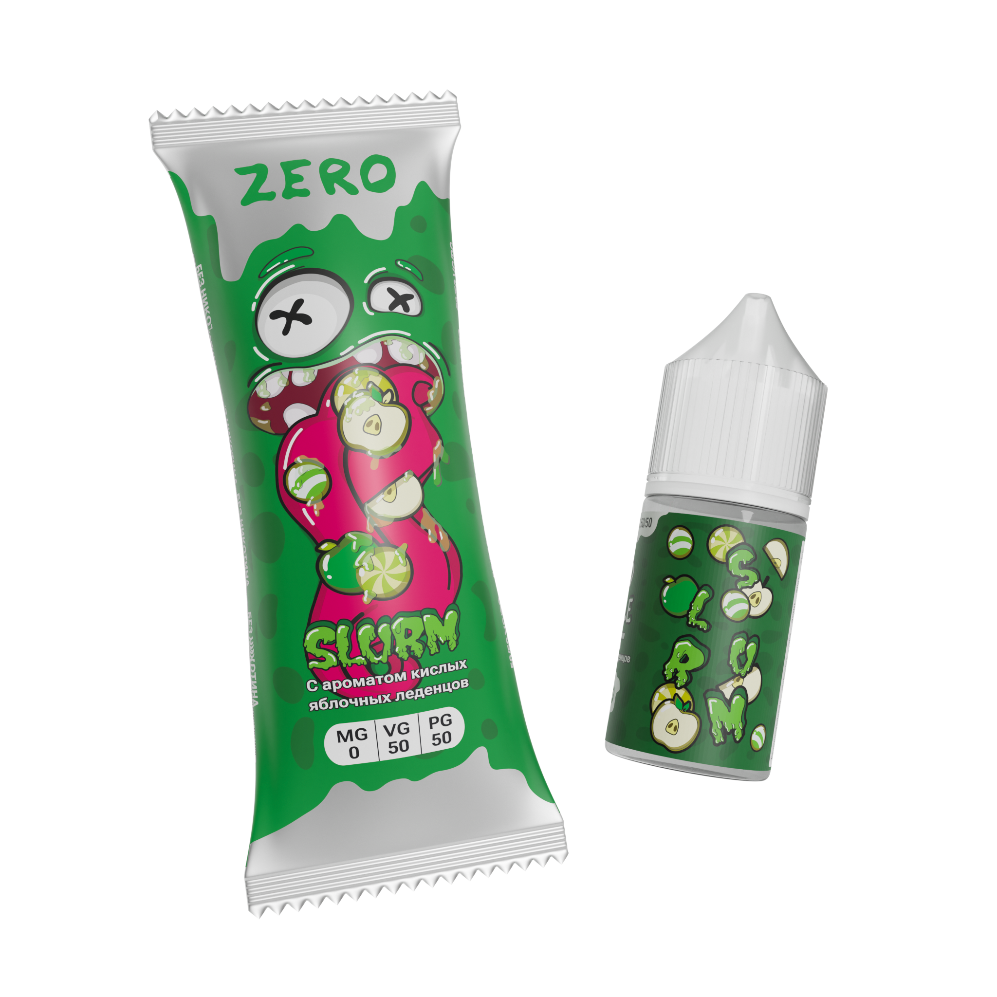 Жидкость ЧЗ Slurm SALT Acid Apple. фото 1