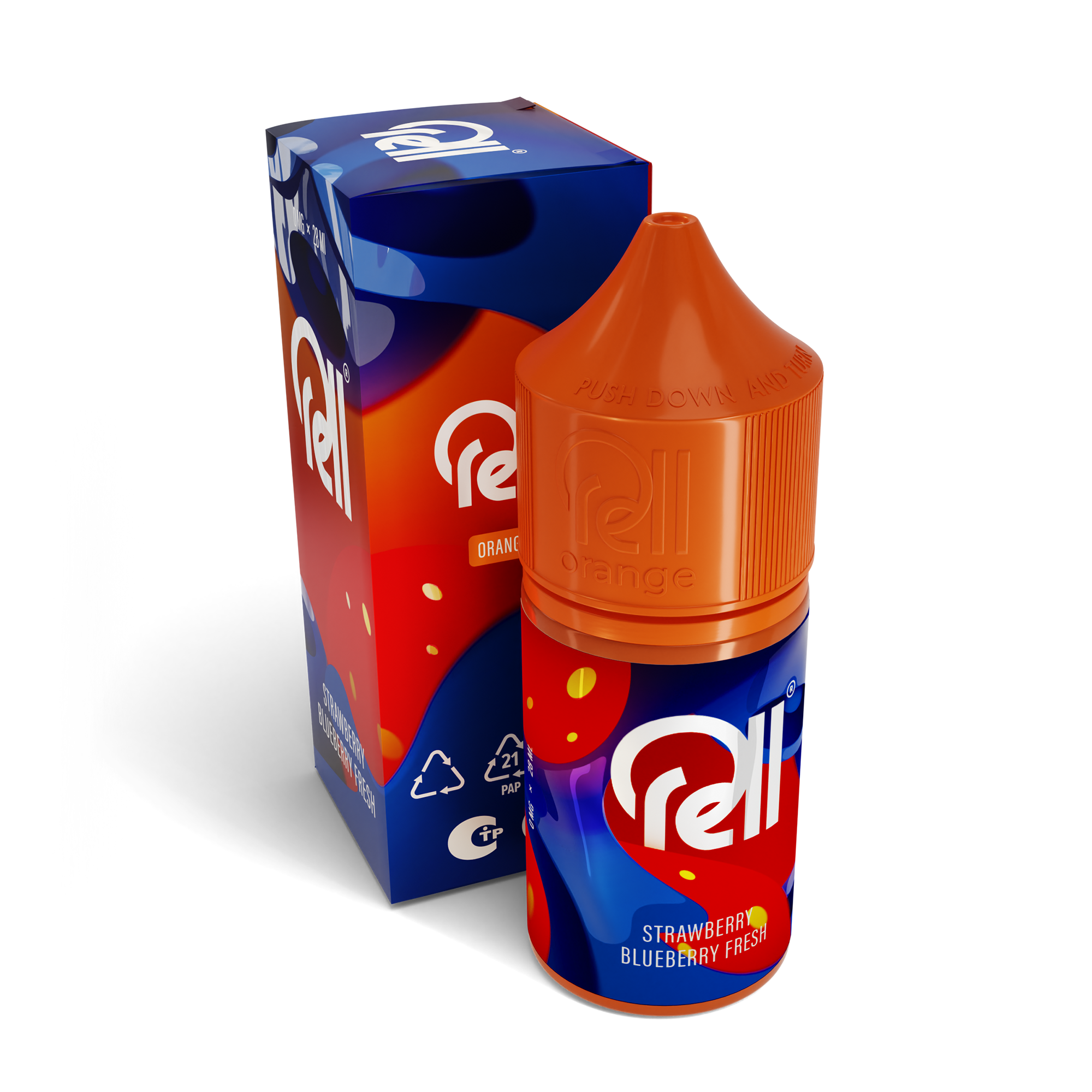 Жидкость ЧЗ RELL Orange SALT Strawberry Blueberry Fresh. фото 1