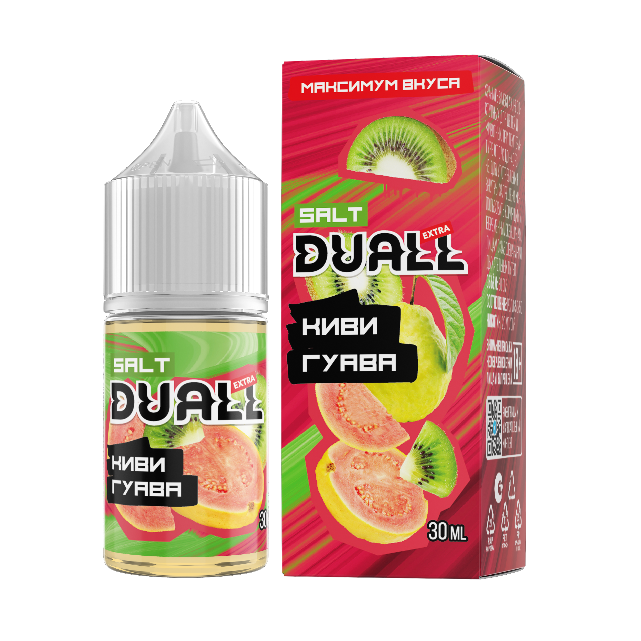 Жидкость ЧЗ DUALL EXTRA SALT Киви Гуава. фото 1