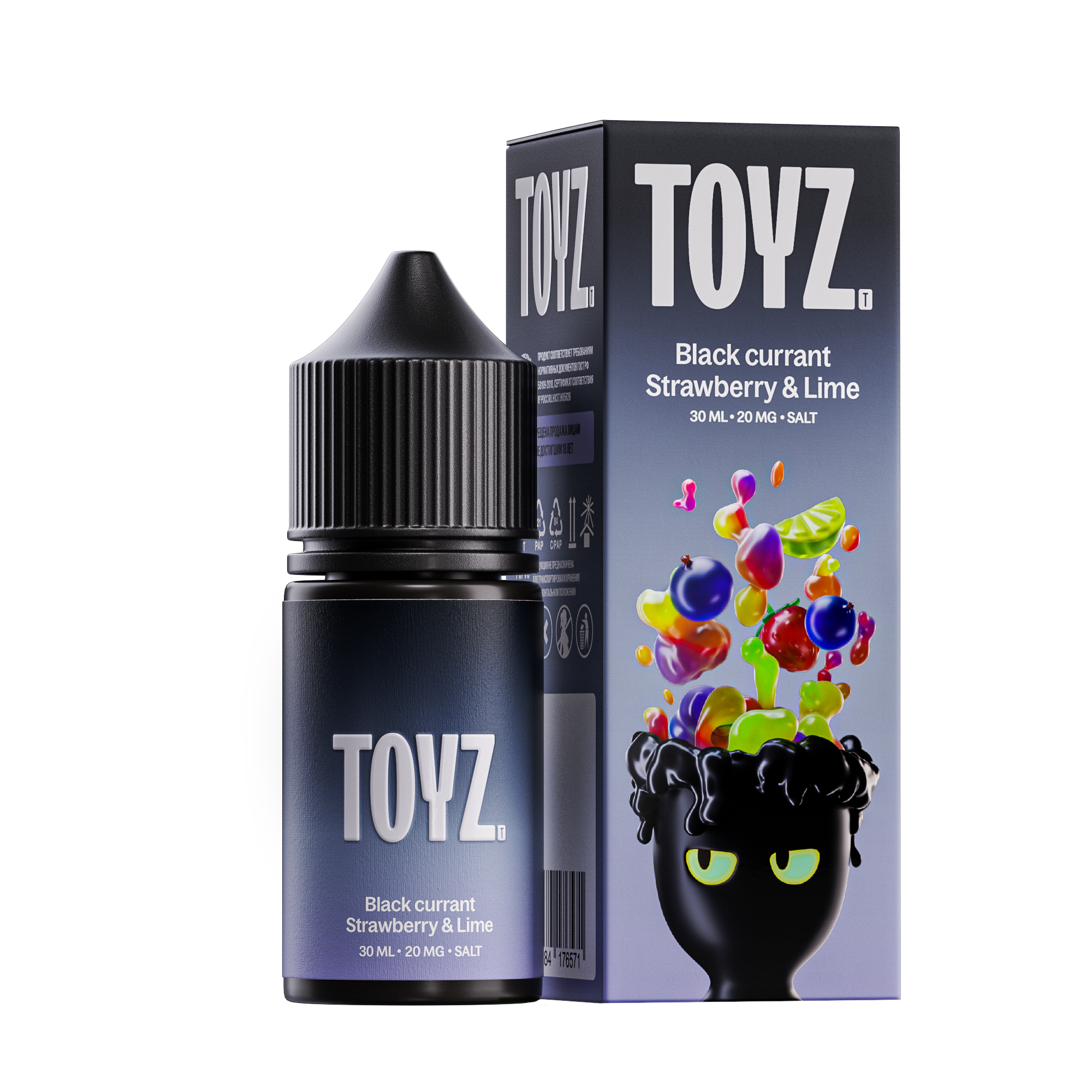 Жидкость ЧЗ Toyz SALT Blackcurrant Strawberry Lime. фото 1