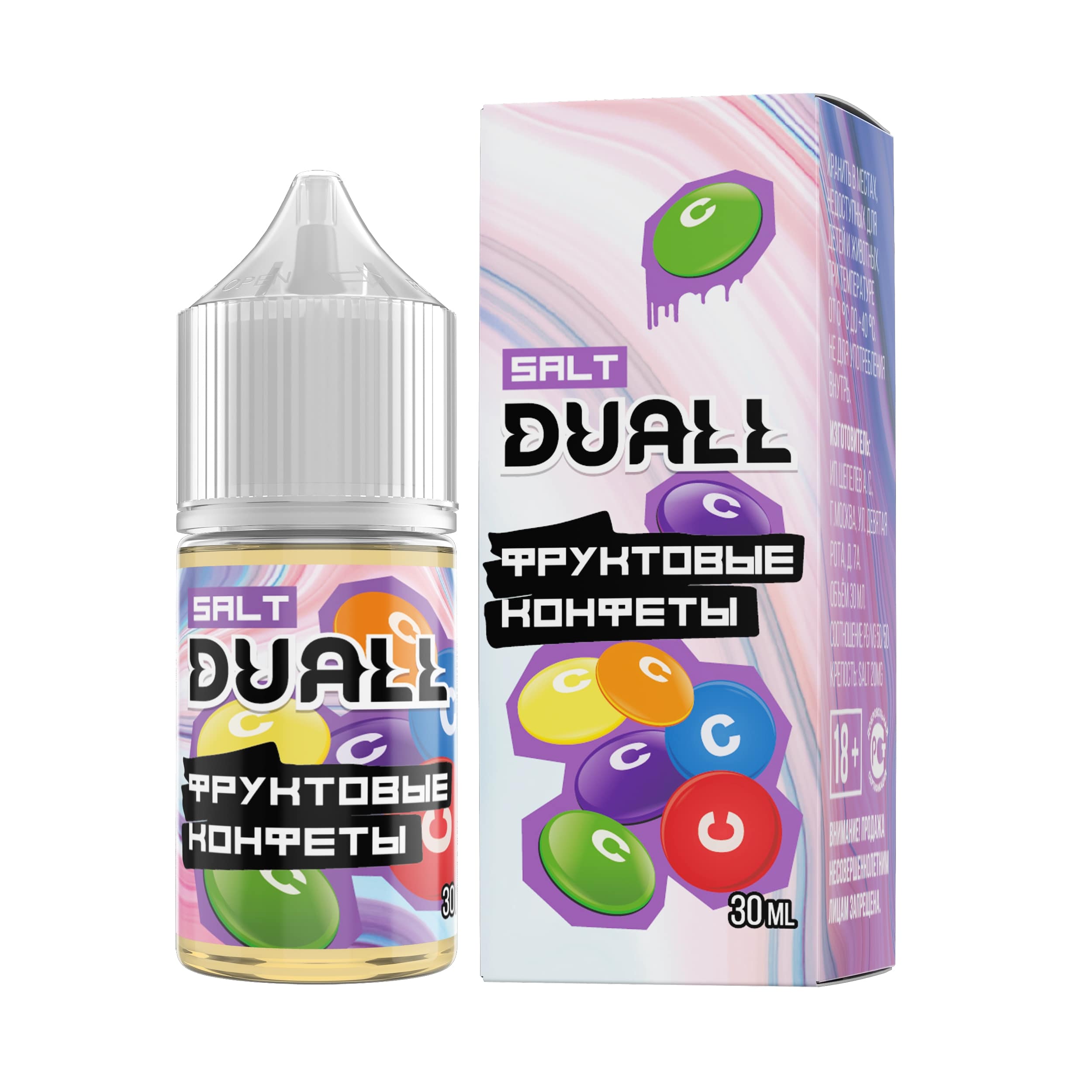 Жидкость ЧЗ DUALL SALT Фруктовые конфеты. фото 1