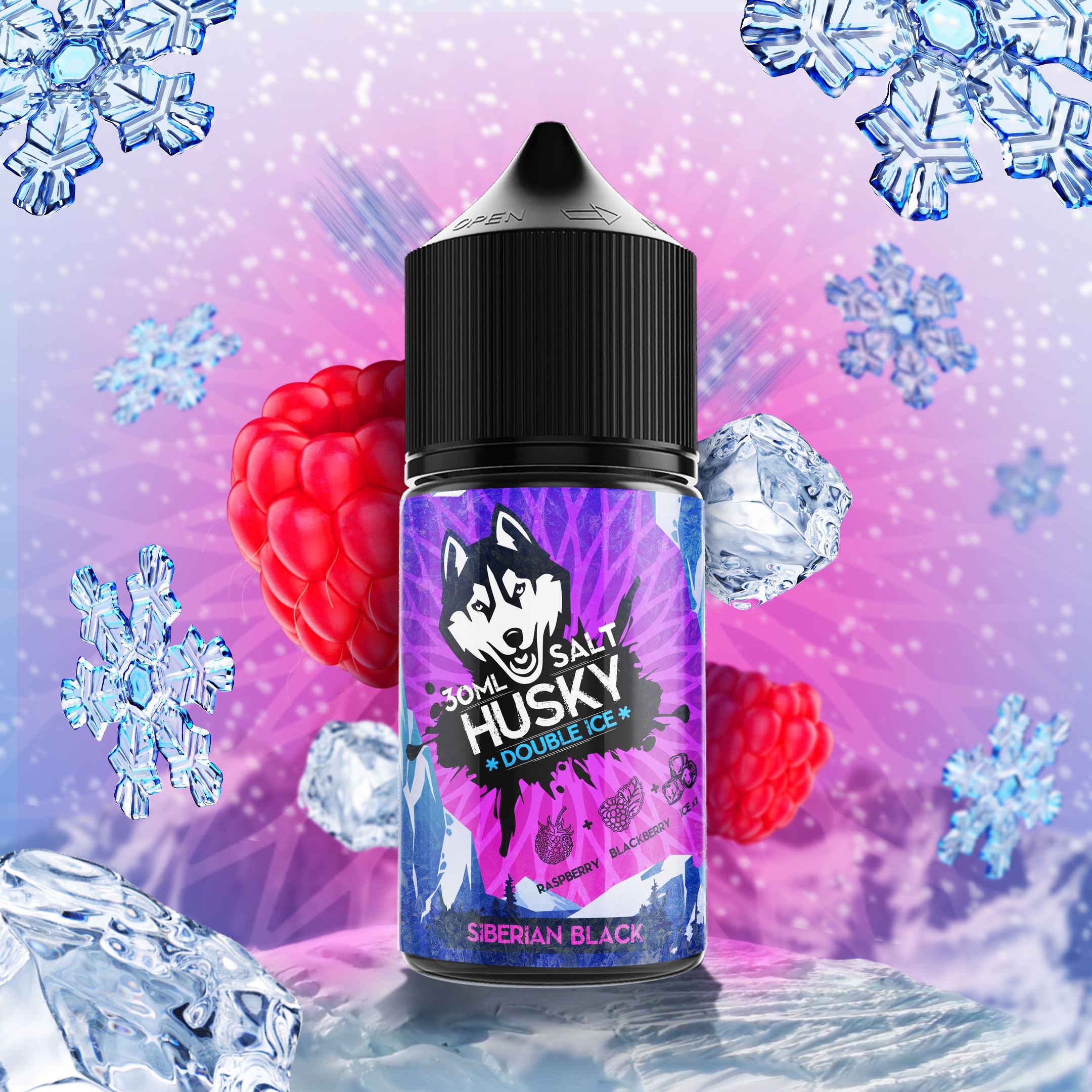 Жидкость ЧЗ HUSKY Double Ice SALT Siberian Black. фото 2