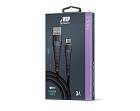 Кабель Borasco Fishbone USB Type-C, 3A, 1м, чёрный